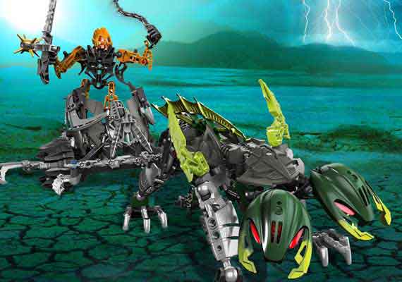 Cover art for the packaging of the Lego Bionicle toy set (conceptual design).
